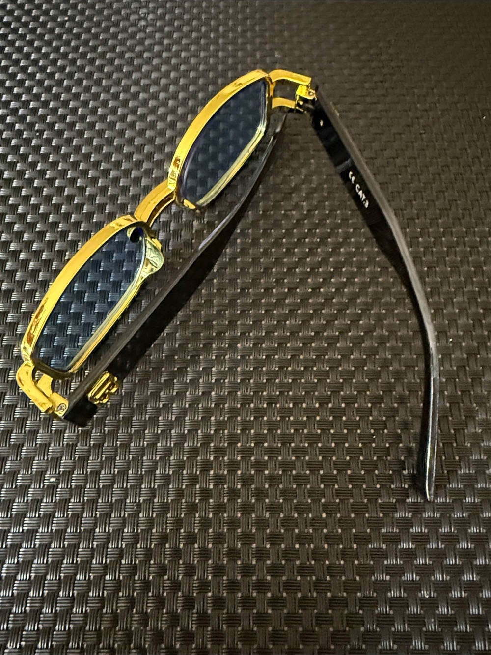 Yellow Rectangular Women's Sunglasses - Picture 2 of 2
